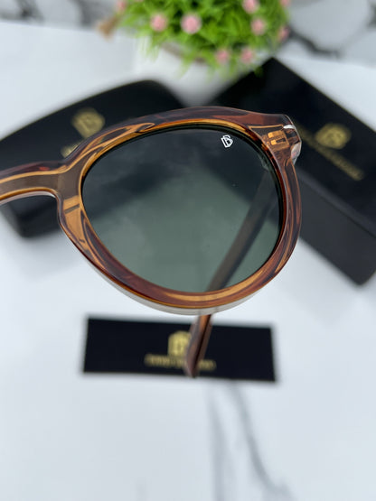 DB TEA OVAL GREEN UV-400 SUNGLASSES
