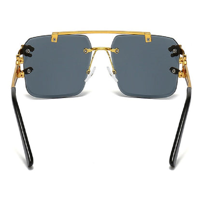 New Stylish Rimless Panther face Luxurious Gold Black UV-400 Unisex Fashion Sunglasses (Copy)
