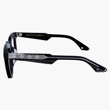 Axton Eyeglasses Black Silver