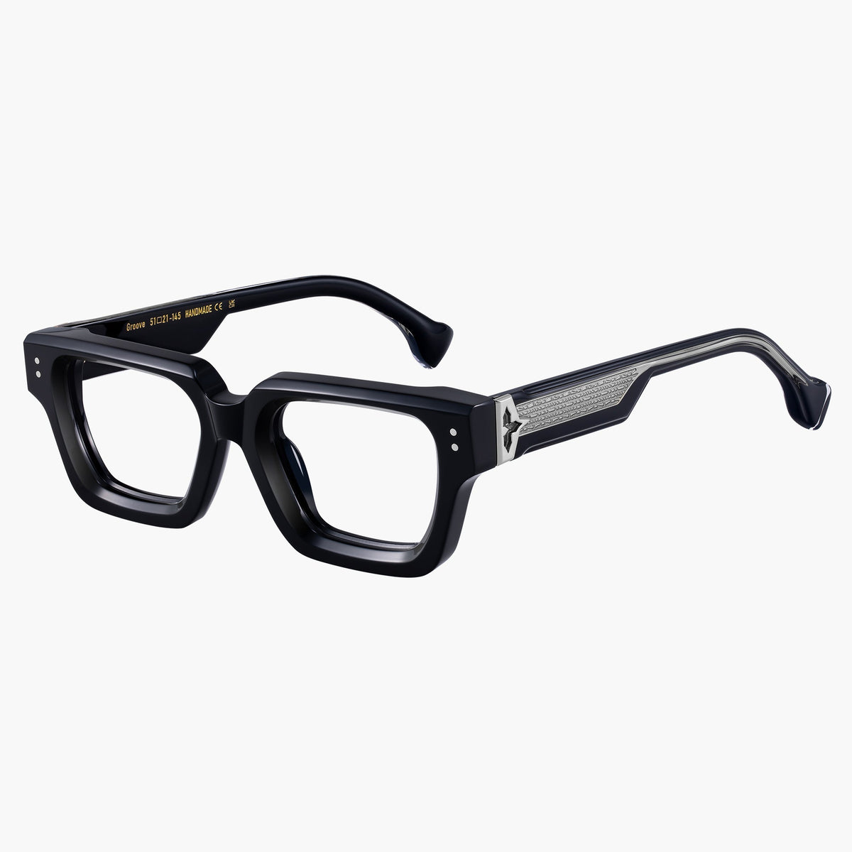 Groove Eyeglasses Black Silver