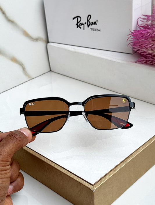 RB #7 METAL BROWN BROWN UV-400 SUNGLASSES