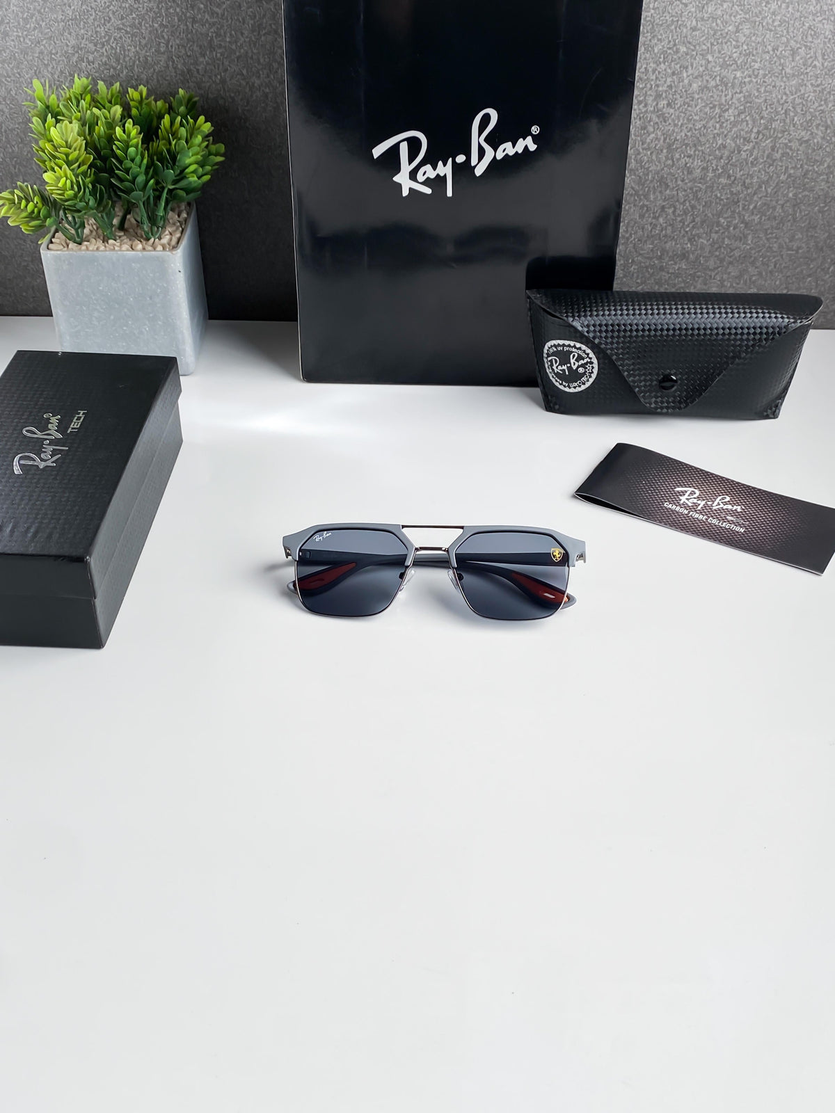 RB #8 FIBER BLACK POLARISED SUNGLASSES