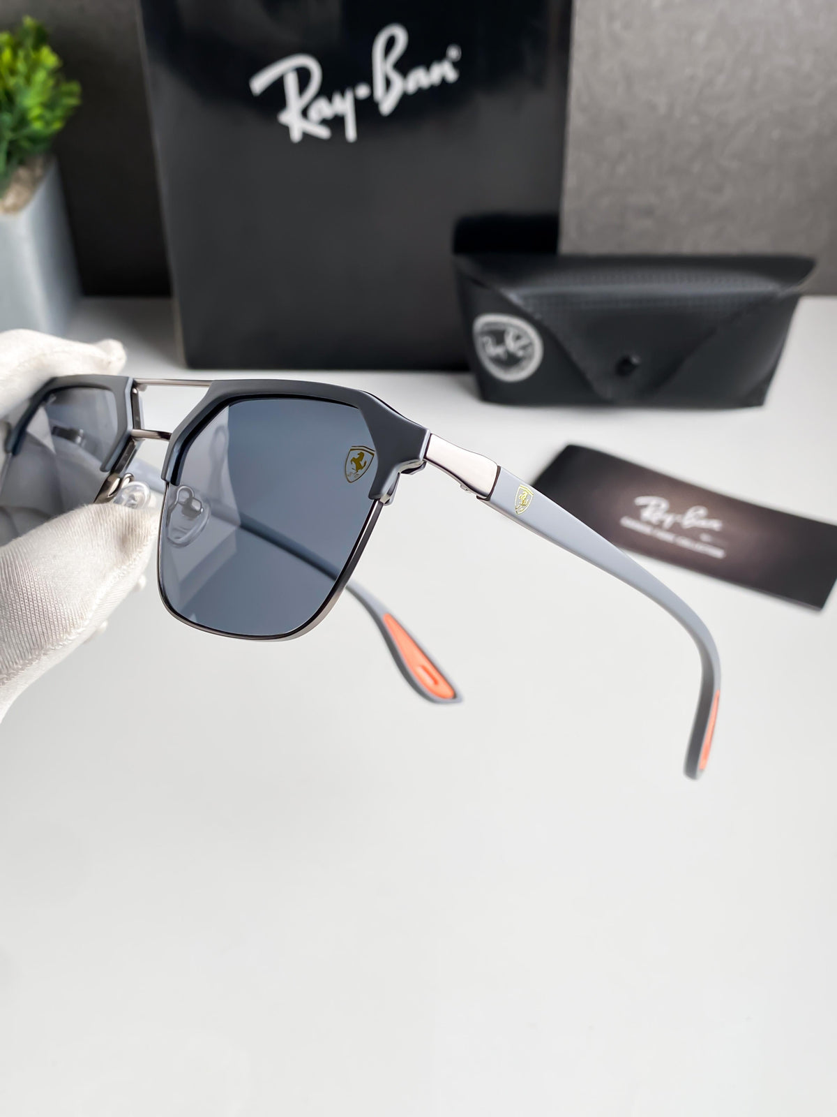 RB #8 FIBER BLACK POLARISED SUNGLASSES